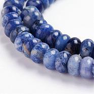 Natural Sodalite Beads Strands, Rondelle, 8x5mm, Hole: 1mm, about 82pcs/strand, 15.3 inch(39cm)(G-J359-07-5x8mm)