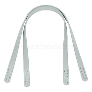 PU Leather Sew on Bag Handles, for Purse Making, Light Grey, 61.3~61.5x1.85x0.4cm, Hole: 1.8mm(FIND-WH0290-23I)