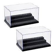 3-Tier Acrylic Minifigures Display Cases, Building Block Display, Rectangle, Clear, 13.7x25.5x15.5cm(CON-WH0086-124)