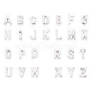 Alloy Beads, Initial Letter, Platinum, 9.5~10.5x3.5~10x3.5~4mm, Hole: 1.5~2mm(PALLOY-CJ0001-40)