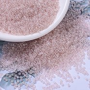 MIYUKI Round Rocailles Beads, Japanese Seed Beads, 11/0, (RR330) Transparent Pink Mist Luster, 2x1.3mm, Hole: 0.8mm, about 1111pcs/10g(X-SEED-G007-RR0330)