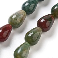 Natural Indian Agate Beads Strands, Teardrop, 12x8mm, Hole: 1.2mm, about 33~34pcs/strand, 15.16~16.54''(38.5~42cm)(G-B106-A21-02)