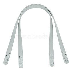 PU Leather Sew on Bag Handles, for Purse Making, Light Grey, 61.3~61.5x1.85x0.4cm, Hole: 1.8mm(FIND-WH0290-23I)