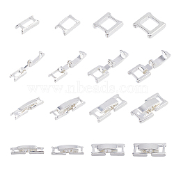 20Pcs 4 Styles Eco-Friendly Brass Watch Band Clasps, Long-Lasting Plated, Lead Free & Cadmium Free, Silver, 15~17x3.5~7.5x4mm, 5pcs/style(KK-FH0007-26)