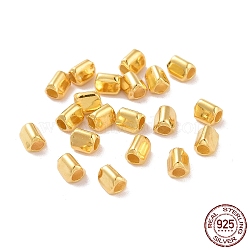 925 Sterling Silver Beads, Tri-Prism, Golden, 3x3x3.5mm, Hole: 1.5mm, about 161Pcs/10g(STER-D035-07G)