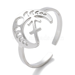 304 Stainless Steel Constellation Rings for Women, Sagittarius, 18mm, Inner Diameter: 18mm(RJEW-U024-01P-08)