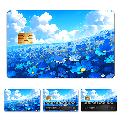 Plastic Waterproof Card Stickers, Self-adhesion Card Skin for Bank Card Decor, Rectangle, Flower, 140x190mm(STIC-WH0032-206)