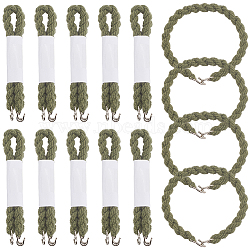 16Pcs Twist Polyester Braces with Iron Hook, Tactical Equipment, Dark Olive Green, 180x4.5mm(AJEW-SP0001-63A)