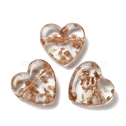 Handmade Lampwork Beads, Heart, Goldenrod, 20x20x7mm, Hole: 1.2~1.5mm(LAMP-U002-03I)