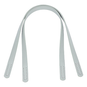 PU Leather Sew on Bag Handles, for Purse Making, Light Grey, 61.3~61.5x1.85x0.4cm, Hole: 1.8mm