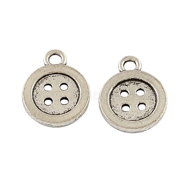 Antique Silver Flat Round Alloy Charms