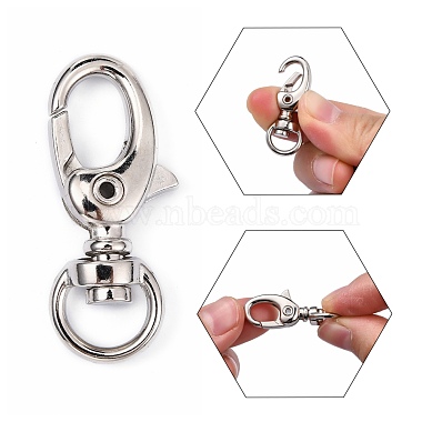 Iron Swivel Lobster Claw Clasps(E546Y)-4