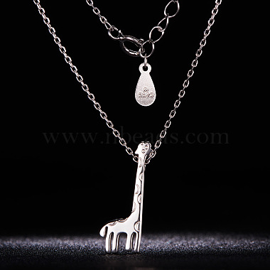 Shegrace – collier avec pendentif girafe en argent sterling plaqué rhodium(JN239A)-3