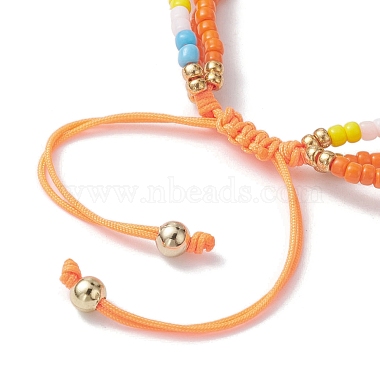 pulsera de múltiples hilos ajustable con cuentas de semillas de vidrio de triple capa(BJEW-MZ00048-04)-3