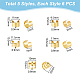 30 pièces 5 style 304 résultats de manchette d'oreille en acier inoxydable(STAS-UN0056-22)-3