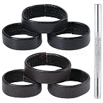 6Pcs 6 Styles Cowhide Leather Loop Keepers, Men's Belt Buckle Accessories, Ring, with 1Pc Iron Hole Punches, Mixed Color, 31~35x12mm, 1pc/style(FIND-CL0001-61)