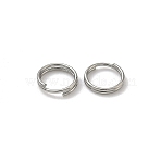 Tarnish Resistant Stainless Steel Split Rings, Double Loops Jump Rings, Stainless Steel, 7x0.6mm, about 6.4mm inner diameter, about 110~119pcs/10g(X-STAS-E010-7x0.6mm-2)