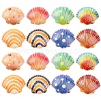 40Pcs 8 Colors Opaque Resin Cabochons, Dyied, Shell Shape, Mixed Color, 23x28x6.5mm, 5pcs/color(RESI-CJ0004-35)