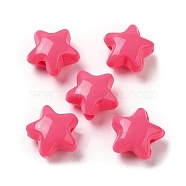 Opaque Acrylic Beads, Star, Deep Pink, 11x11.5x7mm, Hole: 2mm,  about 1245pcs/500g(OACR-C016-30M)