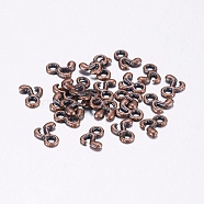 Tibetan Style Alloy Finding Mark Charms, Cadmium Free & Nickel Free & Lead Free, Red Copper, 7mm long,6mm wide,1.5mmthick,hole:1mm(X-ECC031Y-R)