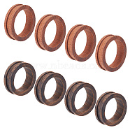 8Pcs 2 Style Wood Grooved Finger Ring Settings, Ring Core Blank, for Inlay Ring Jewelry Making, Mixed Color, Inner Diameter: 15.3~19.4mm, Groove: 2.7~2.9mm, 4Pcs/style(WOOD-DR0001-01)