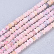 Natural Morganite Beads Strands, Rondelle, Faceted, 3x2mm, Hole: 0.7mm, about 188pcs/strand, 15.35 inch(39cm)(X-G-R475-009)