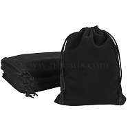 Rectangle Velvet Drawstring Pouches, Candy Gift Bags Christmas Party Wedding Favors Bags, Black, 15x12cm, 35pcs/bag.(TP-CN0001-03B-02)