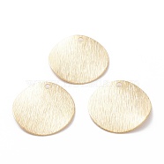 Brass Charms, Flat Round, Real 24K Gold Plated, 20x1mm, Hole: 1.6mm(KK-Y003-47D-G)