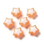 Imitation Jelly Transparent Acrylic Beads, Two Tone, Star, Orange, 17x18x3mm, Hole: 3.5mm, 20pcs/set(SACR-R741-03D)