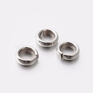 304 Stainless Steel Quick Link Connectors, Linking Rings, Stainless Steel Color, 6x2mm, Hole: 4mm, about 2mm inner diameter(STAS-E075-10)