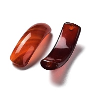 Natural Red Agate Connector Charms, Dyed & Heated, Curved Rectangle Links, 8~9x34~35.5x4.5~5mm, Hole: 1.2~2.3mm(G-F757-B01)