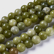 Natural Chinese Jade Beads Strands, Round, 8mm, Hole: 1.1mm, about 48pcs/strand, 15.4 inches(G-G735-38-8mm)