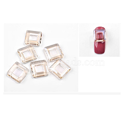 Glass Rhinestone Square Diamond, Nail Art Decoration Accessories, Square, Lavender Blush, 1x1cm(MRMJ-S008-041C)