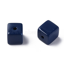 Opaque Acrylic Beads, Cube, Prussian Blue, 10.5x9.5x9.5mm, Hole: 2mm, about 490pcs/500g(MACR-S373-148-A06)
