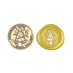 Christmas Series Wax Seal Brass Stamp Head, for Wax Seal Stamp, Golden, Christmas Tree, 25x15mm, Inner Diameter: 7mm(AJEW-Z031-04G-01)