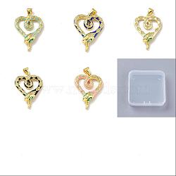 5Pcs 5 Colors Brass Micro Pave Clear Cubic Zirconia Pendants, with Enamel, Real 18K Gold Plated, Lead Free & Cadmium Free & Nickel Free, Heart with Snake, Mixed Color, 27x19.5x5mm, Hole: 4.5x3.5mm, 1pc/color(KK-SZ0006-02)