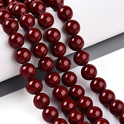 Synthetic Turquoise Beads Strands, Round, Red, 10mm, Hole: 1.2mm, about 39~40pcs/strand, 15.75~15.94 inch(40~40.5cm)(G-A255-A04-03A)