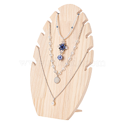 деревянные подставки для ожерелья, держатель-органайзер для ожерелья, форма листа, мокасин, готовое изделие: 9x16x25.5 см, о 5 шт / комплект(NDIS-WH0001-11)