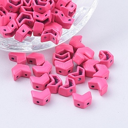 Spray Painted Alloy Multi-Strand Links, for Tile Elastic Bracelets Making, Arrow, Deep Pink, 8x5x4mm, Hole: 1mm(PALLOY-G268-L01-102)