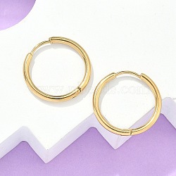 Ion Plating(IP) 304 Stainless Steel Huggie Hoop Earrings, Hypoallergenic Earrings, with 316 Surgical Stainless Steel Pin, Golden, 12 Gauge, 20x2mm, Pin: 1mm, Inner Diameter: 16mm(EJEW-F111A-20mm-G)