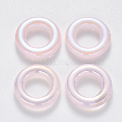 Transparent Acrylic Linking Rings, AB Color Plated, Imitation Gemstone Style, Round Ring, Pink, 25x6mm, Inner Diameter: 12.5mm(TACR-T016-03A-05)