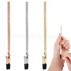 Elite 3Pcs 3 Colors Iron Bracelet Helpers, Alligator Clips for Helping Jewelry Wearing Tool, Mixed Color, 16.6x0.8x1cm, 1pc/color(TOOL-PH0001-74)