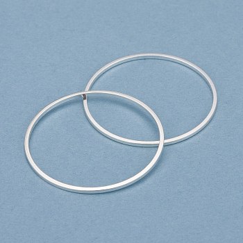 Brass Linking Rings, Long-Lasting Plated, Round Ring, 925 Sterling Silver Plated, 30x1mm, Inner Diameter: 28mm