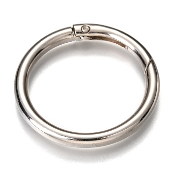 Zinc Alloy Spring Gate Rings, O Rings, Platinum, 39x4mm, Inner Diameter: 31mm