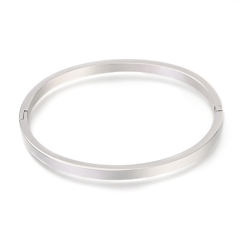 Non-Tarnish 304 Stainless Steel Bangles, Stamping Blank Tag, Stainless Steel Color, Inner Diameter: 2-1/8 inch(5.7x4.8cm)