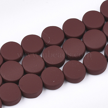 10mm Brown Flat Round Non-magnetic Hematite Beads