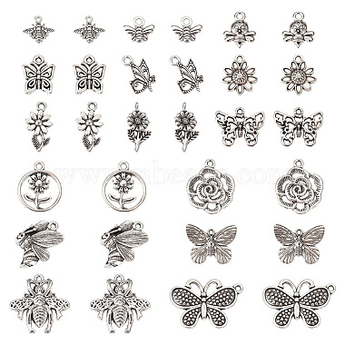Antique Silver Insects Alloy Pendants