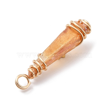 Electroplated Raw Rough Natural Quartz Crystal Copper Wire Wrapped Pendants(PALLOY-JF02413-01)-4