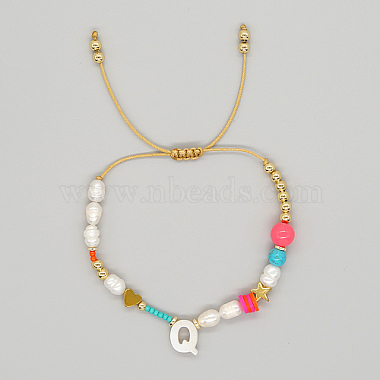 Colorful Letter Q Pearl Bracelets