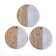 Resin & Walnut Wood Pendants(X-RESI-T023-15A)-1